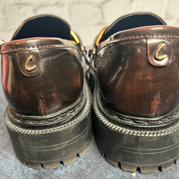 Circus By Sam Edelman Everly Chunky Platform Loafers Brown Leather Size 10 - Picture 10 of 13
